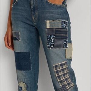 Lauren Ralph Lauren Blue Patchwork Jeans